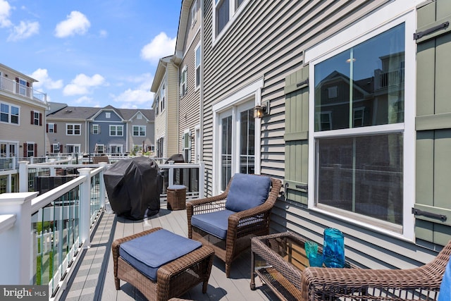 8109 Secluded Cove Ln, Dundalk, MD 21222 - deck featuring a grill and a residential view