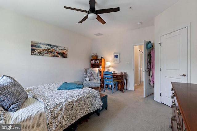 8109 Secluded Cove Ln, Dundalk, MD 21222 - bedroom with light colored carpet and a ceiling fan