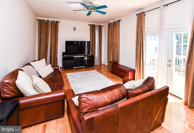 11212 Snowden Pond Rd, Laurel, MD 20708 - living room with ceiling fan and wood finished floors
