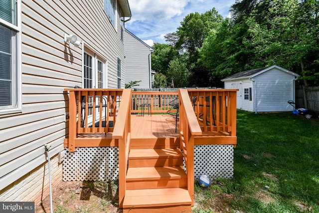 11212 Snowden Pond Rd, Laurel, MD 20708 - wooden terrace featuring a yard and an outbuilding