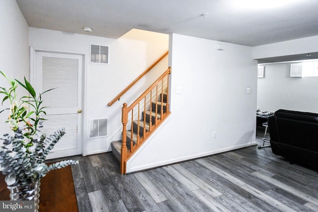 11212 Snowden Pond Rd, Laurel, MD 20708 - entryway with stairway and wood finished floors