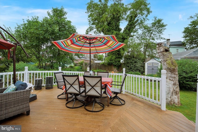 508 Crest Ave, Elkins Park, PA 19027 - deck with outdoor dining area and a yard