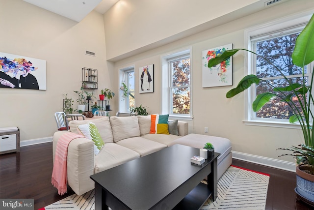 1345 Pennsylvania Ave SE Unit 6, Washington, DC 20003 - living room featuring baseboards, hardwood / wood-style floors, and healthy amount of natural light