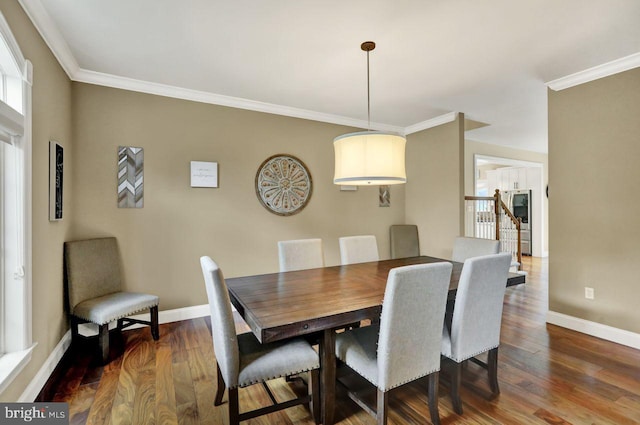 12 Fox Glen Dr, Reading, PA 19608 - dining area with ornamental molding, baseboards, wood finished floors, and plenty of natural light