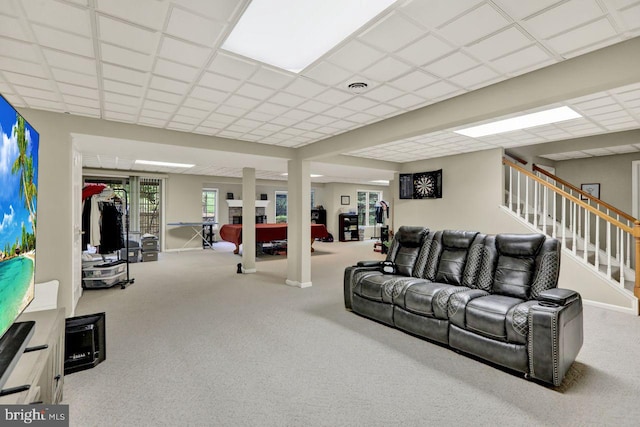 12 Fox Glen Dr, Reading, PA 19608 - living area featuring carpet and stairs