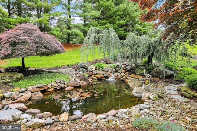 12 Fox Glen Dr, Reading, PA 19608 - view of yard with a small pond