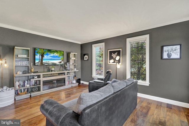 12 Fox Glen Dr, Reading, PA 19608 - living area with wood finished floors, crown molding, and baseboards