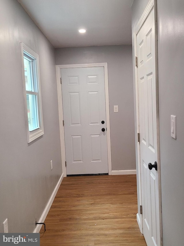 1218 Fidelity St, Reading, PA 19604 - entryway with light wood-style floors, baseboards, and recessed lighting