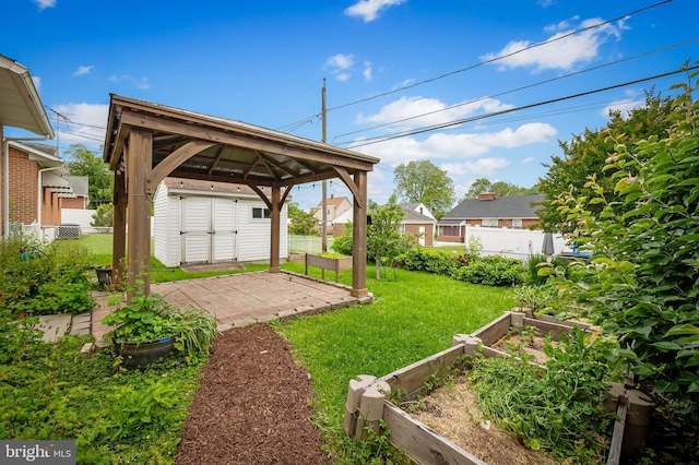 8320 Overmont, Parkville, MD 21234 - view of yard with a vegetable garden, a gazebo, and a patio