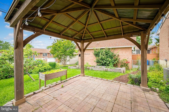 8320 Overmont, Parkville, MD 21234 - view of patio / terrace with a gazebo and central AC unit