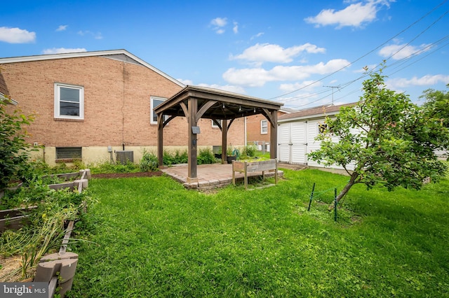 8320 Overmont, Parkville, MD 21234 - rear view of house with a lawn, a patio area, an outdoor structure, and a gazebo