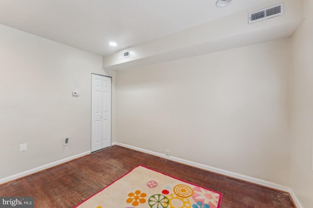 1707 H St NE, Washington, DC 20002 - unfurnished room with dark wood-style flooring, baseboards, and recessed lighting