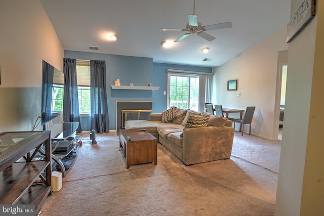 304 Trinity Ct Unit 11, Princeton, NJ 08540 - carpeted living room with ceiling fan and a glass covered fireplace