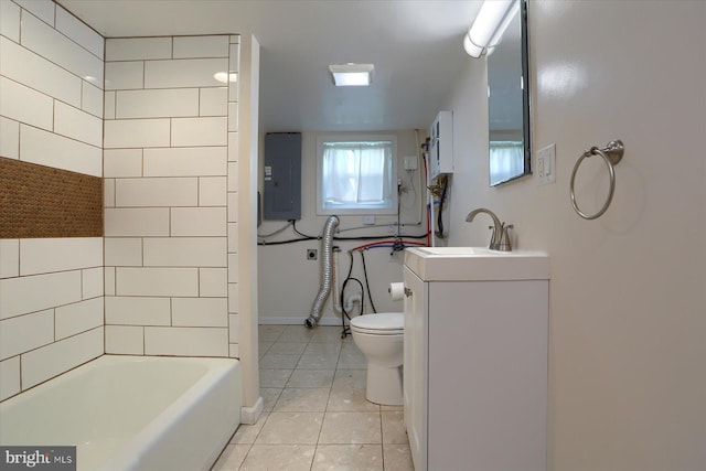 1507 Hemlock Ave, Carlisle, PA 17013 - full bathroom with electric panel, tile patterned floors, vanity, toilet, and baseboards