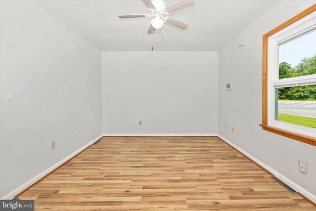 10801 Oak Valley Dr, Hagerstown, MD 21740 - empty room with light wood-style flooring, baseboards, and ceiling fan