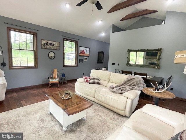 4306 National Pike, Markleysburg, PA 15459 - living room featuring a ceiling fan and wood finished floors