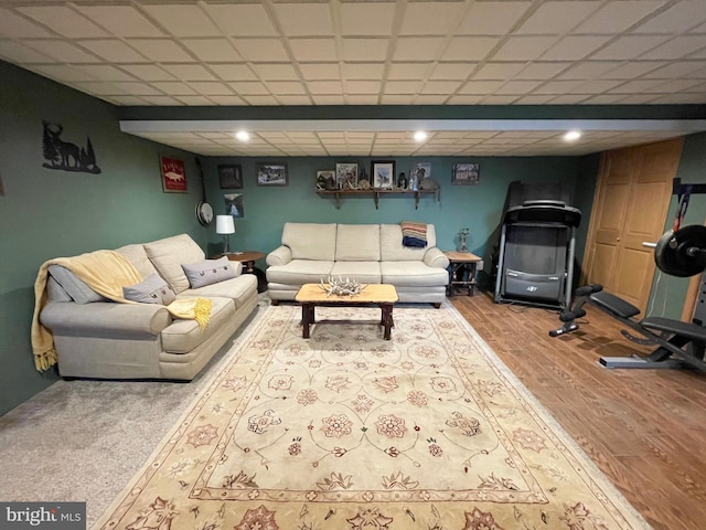 4306 National Pike, Markleysburg, PA 15459 - living area featuring wood finished floors and a drop ceiling