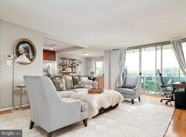 7333 New Hampshire Ave Unit 603, Takoma Park, MD 20912 - living area featuring light wood-style floors and rail lighting
