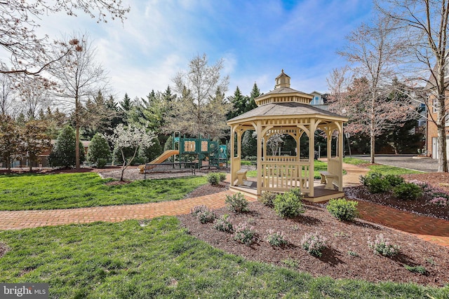 1724 W Abingdon Dr Unit 201, Alexandria, VA 22314 - view of home's community featuring a gazebo and a yard