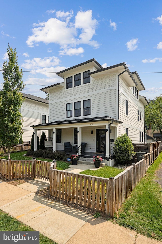 705 N Barton St, Arlington, VA 22201 - traditional style home with covered porch and a fenced front yard