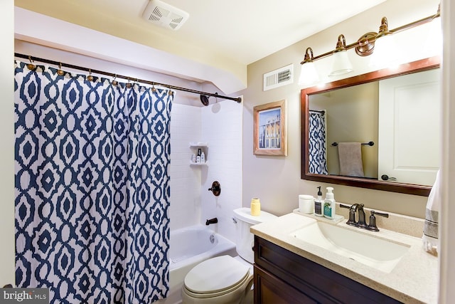 3819 14th St S, Arlington, VA 22204 - bathroom featuring vanity, toilet, and shower / bathtub combination with curtain