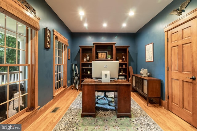 4510 Fish Hawk Ct, Chesapeake Beach, MD 20732 - office featuring wood finished floors and recessed lighting