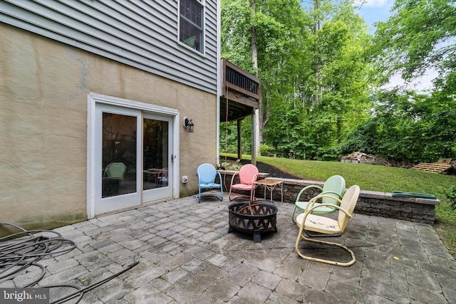4510 Fish Hawk Ct, Chesapeake Beach, MD 20732 - view of patio / terrace featuring an outdoor fire pit
