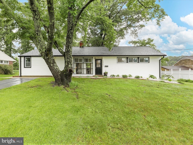 5902 Amelia St, Springfield, VA 22150 - view of front facade featuring a chimney and asphalt driveway