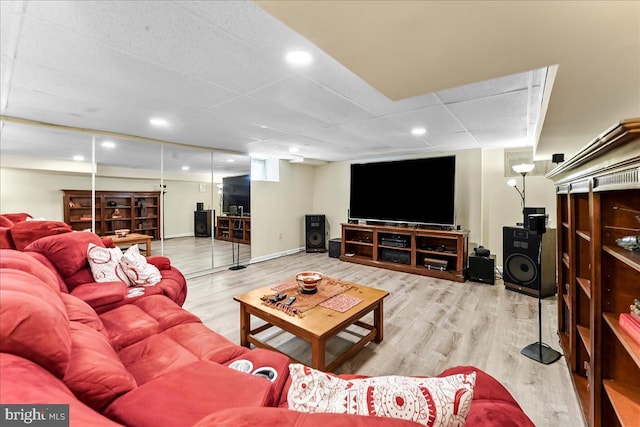 716 Old Gulph Rd, Bryn Mawr, PA 19010 - living room with wood finished floors, baseboards, and recessed lighting