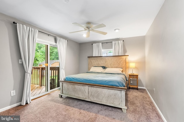 1157 Pine Tree Dr, Annapolis, MD 21409 - bedroom with access to outside, carpet, and a ceiling fan