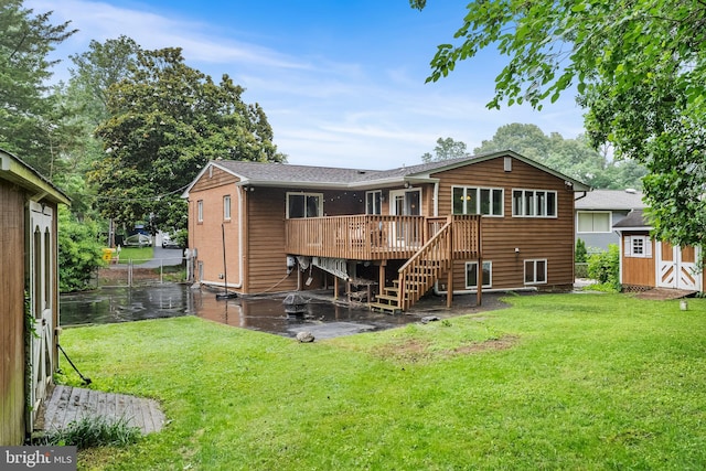 1157 Pine Tree Dr, Annapolis, MD 21409 - back of house featuring a deck, stairway, and a storage unit