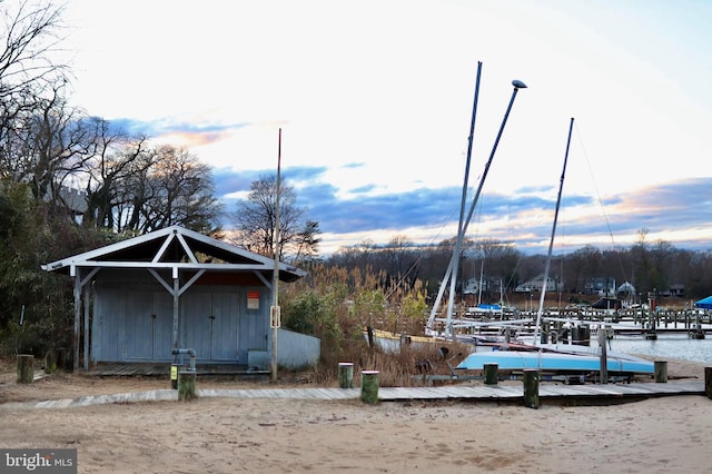 1157 Pine Tree Dr, Annapolis, MD 21409 - view of outbuilding with a water view