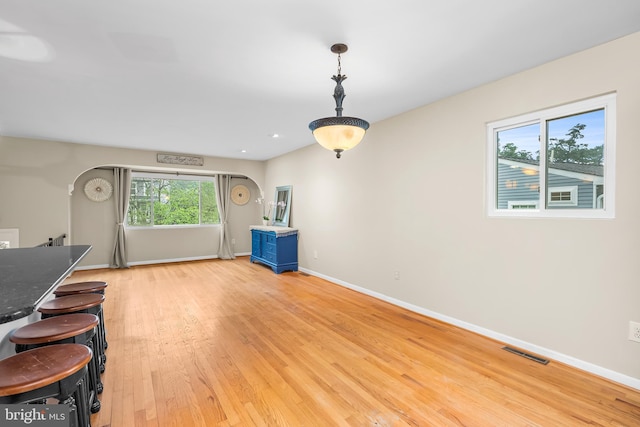1157 Pine Tree Dr, Annapolis, MD 21409 - unfurnished dining area featuring light wood-type flooring and recessed lighting