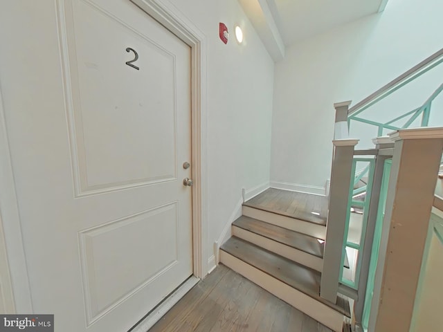 3228 W Diamond St, Philadelphia, PA 19121 - stairway featuring wood finished floors and baseboards