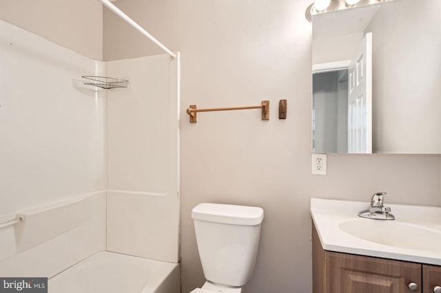 2228 W Baltimore St, Baltimore, MD 21223 - bathroom featuring vanity, toilet, and shower / bath combination