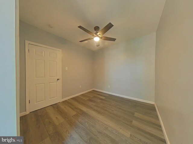 134 N Hobart St, Philadelphia, PA 19139 - unfurnished room with ceiling fan, wood finished floors, and baseboards