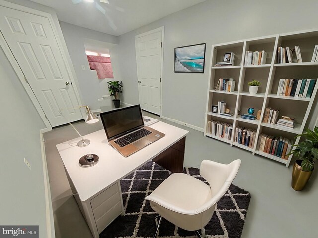 134 N Hobart St, Philadelphia, PA 19139 - home office featuring a ceiling fan