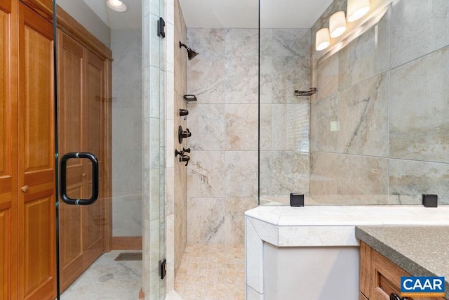 201 Pinnacle Dr, Wintergreen, VA 22967 - full bathroom featuring a shower stall and vanity