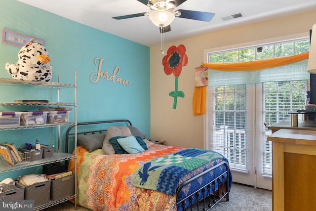 7136 Daniel John Dr, Elkridge, MD 21075 - carpeted bedroom with a ceiling fan