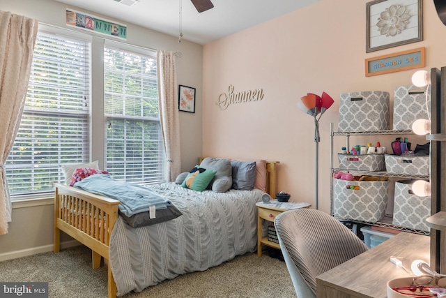 7136 Daniel John Dr, Elkridge, MD 21075 - bedroom with multiple windows, carpet, and ceiling fan