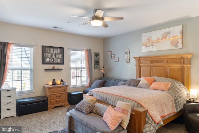 7136 Daniel John Dr, Elkridge, MD 21075 - bedroom with light colored carpet and ceiling fan