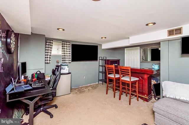 2410 Saint Clair Dr, Temple Hills, MD 20748 - carpeted office space with a bar and recessed lighting