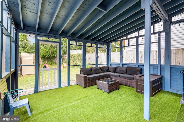 2410 Saint Clair Dr, Temple Hills, MD 20748 - sunroom / solarium featuring an outdoor hangout area