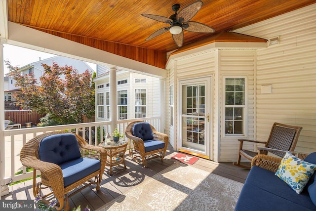 1104 Century Oak Dr, Fredericksburg, VA 22401 - sunroom with a ceiling fan