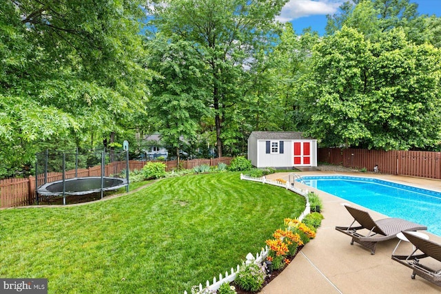 1104 Century Oak Dr, Fredericksburg, VA 22401 - view of pool with a trampoline, a patio area, and view of scattered trees