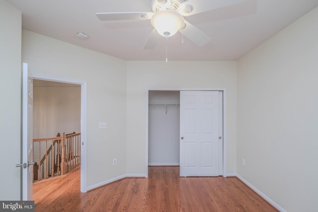 1421 Pickett Ct, Front Royal, VA 22630 - unfurnished bedroom featuring wood finished floors, a closet, and ceiling fan