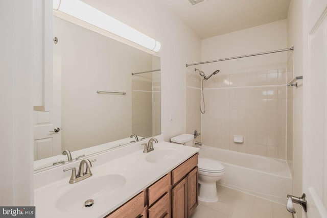 1421 Pickett Ct, Front Royal, VA 22630 - bathroom with double vanity, tub / shower combination, and tile patterned flooring