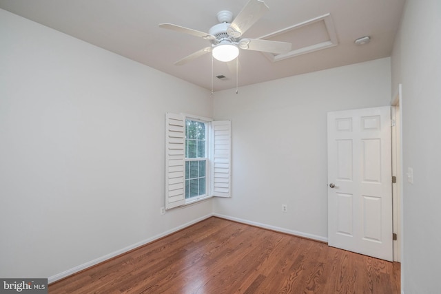 1421 Pickett Ct, Front Royal, VA 22630 - spare room featuring wood finished floors, a smoke detector, attic access, and ceiling fan
