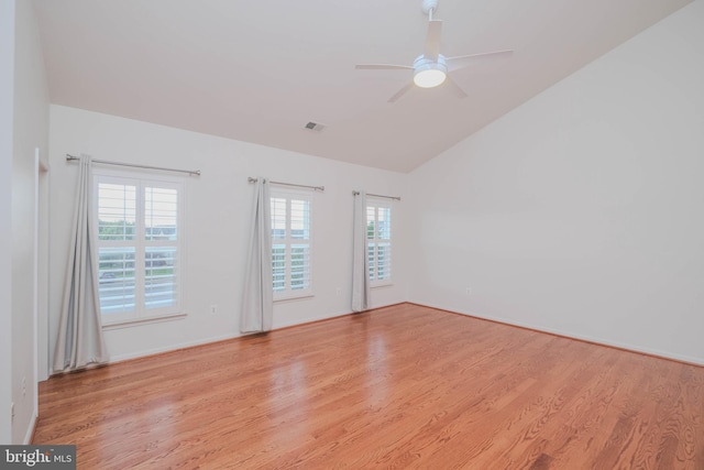 1421 Pickett Ct, Front Royal, VA 22630 - spare room with light wood-style floors, healthy amount of natural light, lofted ceiling, and ceiling fan