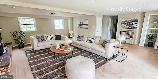 3 New Coach Ln, Willingboro, NJ 08046 - living room with baseboards and carpet